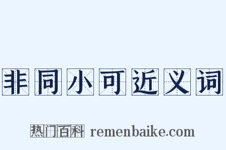 非同小可近义词是什么意思的图片